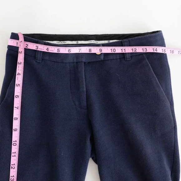 Tory Burch Navy  Straight Leg Crop Pants Size 4 - Picture 6 of 16
